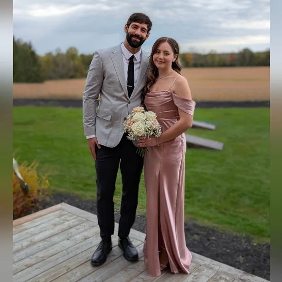 Birdy Grey Mia Dress In Matte Satin English Rose - Picture 9 of 11